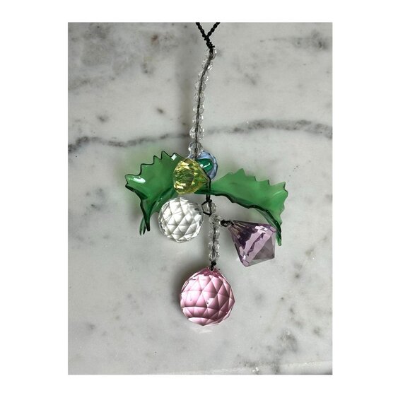 Holly Leaf Crystal Suncatcher Set – Minimalist Christmas Window Décor, Holiday - Picture 5 of 7